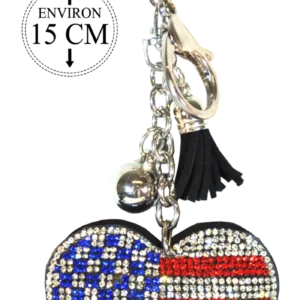 porte clé cœur strass us de la marque SANDY. Réf. PCUH1318.