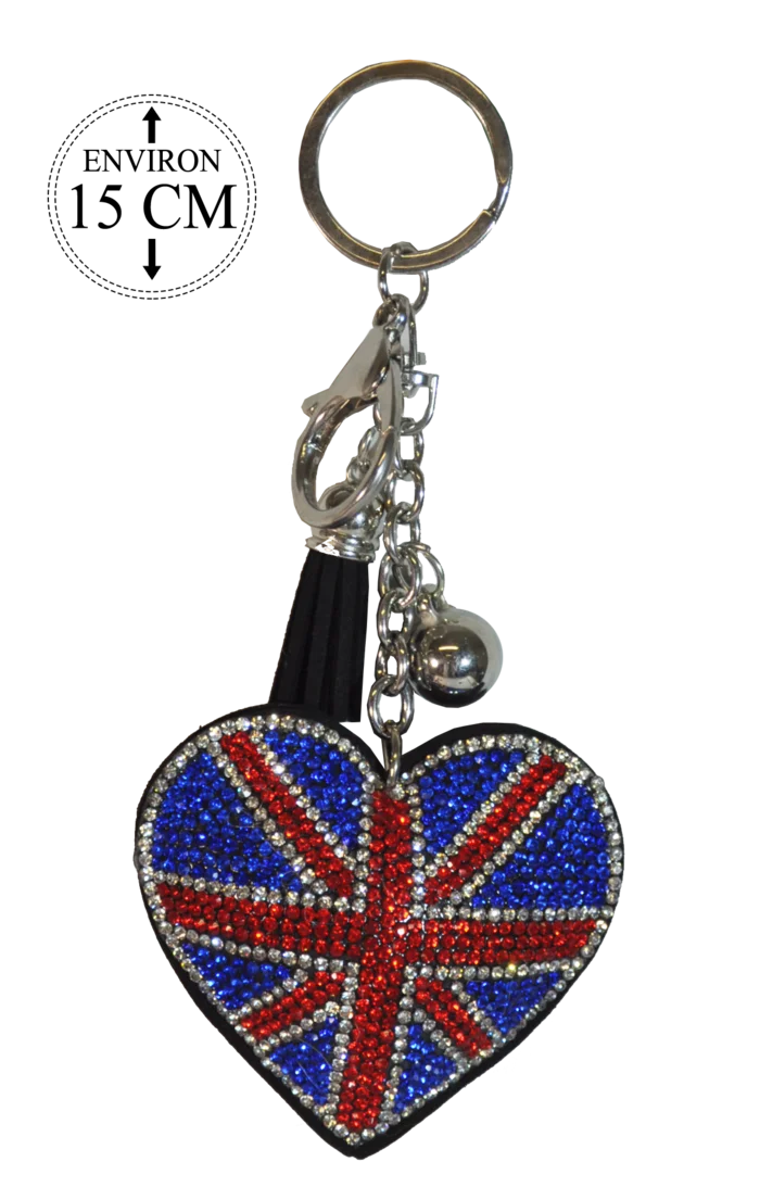 porte clé cœur strass gb de la marque SANDY. Réf. PCUH1319.