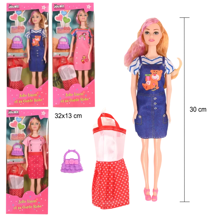 poupée avec robe et accessoires de la marque SANDY. Réf. TDT116.