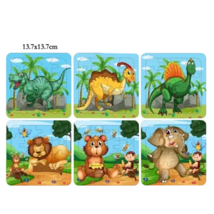 puzzles dinosaures/zoo 6ass de la marque SANDY. Réf. TUH227-A.