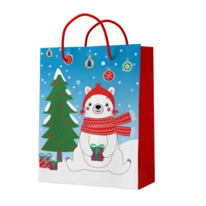 sac bleu ours sapin 22,5*19*10 cm (scol 50) de la marque SANDY. Réf. SDD207.