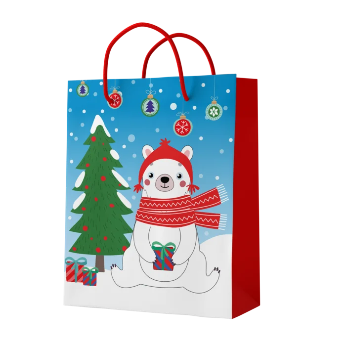 sac bleu ours sapin 22,5*19*10 cm (scol 50) de la marque SANDY. Réf. SDD207.