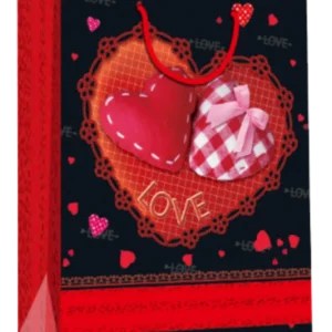 sac papier 26.5x23x10 cm love coeurs de la marque SANDY. Réf. S77160.