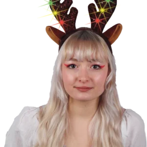 serre tête renne lumineux (scol 12) de la marque SANDY. Réf. NDD332L.