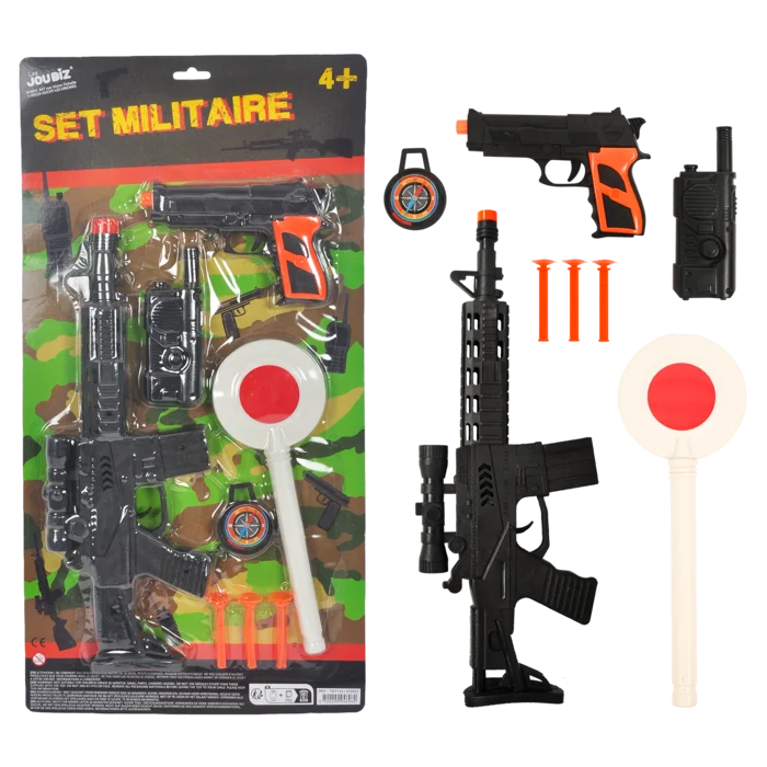 set militaire 52x29 cm avec mitraillette sonore de la marque SANDY. Réf. TDT133.