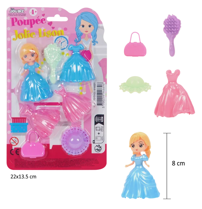 set poupée et robes de la marque SANDY. Réf. TDT112.
