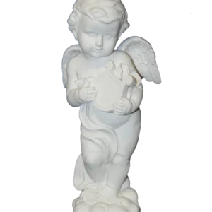 statut ange debout avec lyre de la marque SANDY. Réf. RUQ896.