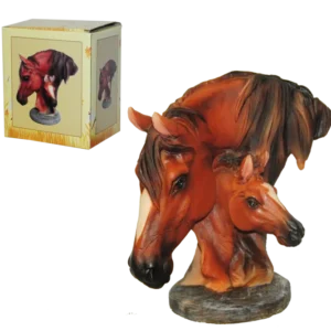 tête de cheval avec poulain de la marque SANDY. Réf. RUT104.