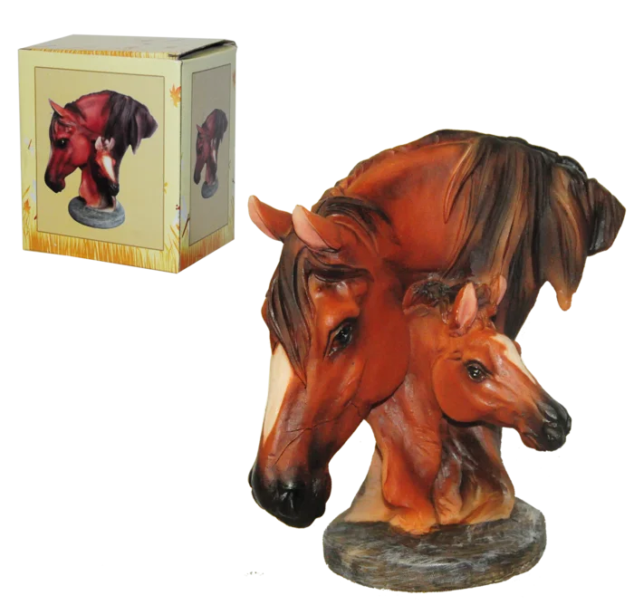 tête de cheval avec poulain de la marque SANDY. Réf. RUT104.