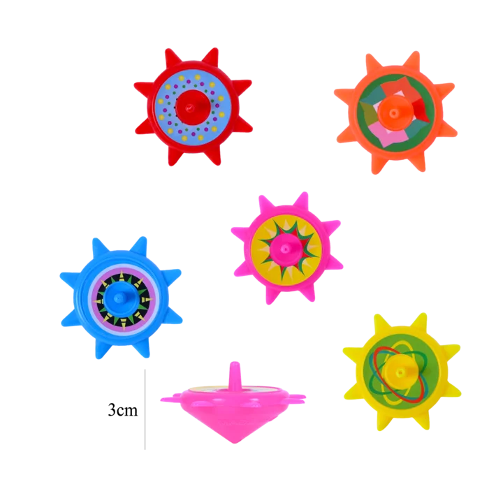 toupies colorées 5ass 3 cm de la marque SANDY. Réf. TDC120.