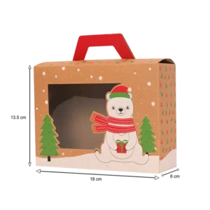 valisette carton 18x6x13,5 cm ours polaire de la marque SANDY. Réf. SDT631.