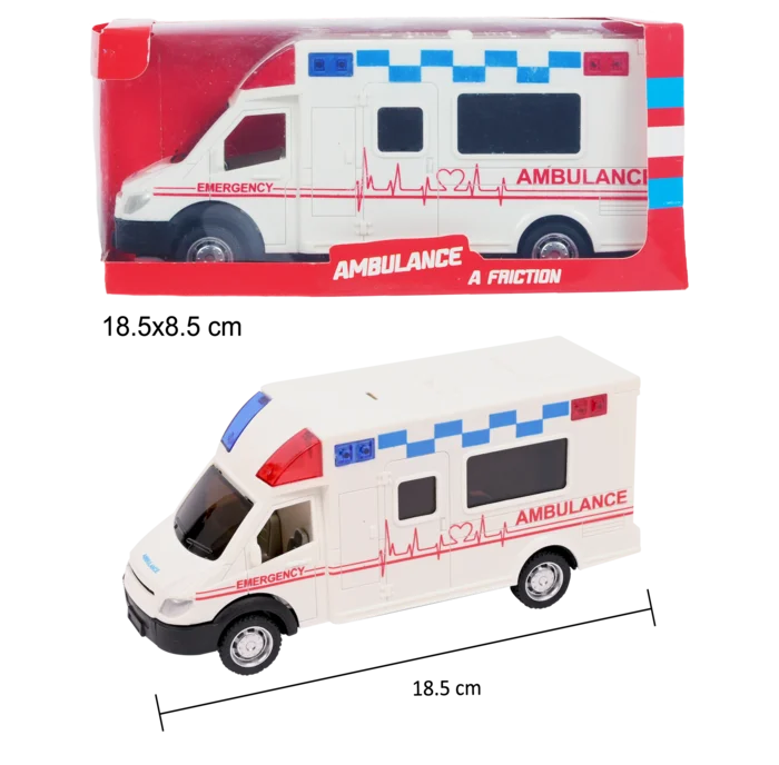 voiture ambulance à friction de la marque SANDY. Réf. TDT126.