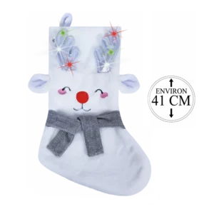 BOTTE BLANCHE EFFET PELUCHE RENNE LUMINEUX