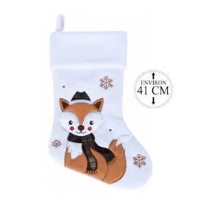 BOTTE BLANCHE ET BRODERIES MARRONS RENARD