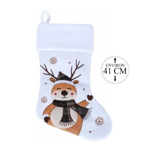 BOTTE FEUTRINE BLANCHE CERF MARRON