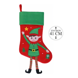 BOTTE STYLE LIN ET VELOURS AVEC LUTIN BRODE ET JAMBES