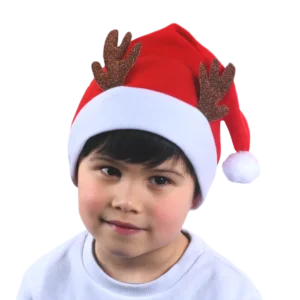 bonnet Noël enfant feutrine douce avec cornes de la marque SANDY. Réf. NEDT107.