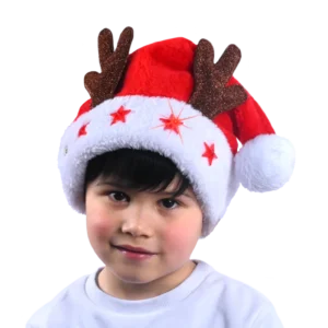 bonnet Noël enfant lumineux peluche épaisse de la marque SANDY. Réf. NEDT108L.
