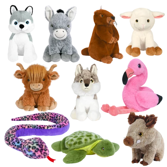 photo de Peluches  animaux de la ferme, de la montagne, de la forêt, de la jungle et du monde marin