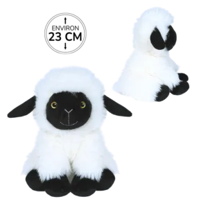 PELUCHE MOUTON NOIR ET BLANC 23CM