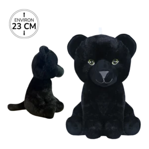 PELUCHE PANTHERE NOIRE ASSISE 23CM
