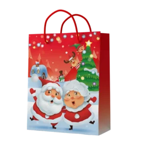 SAC PAPIER 44,5*33*10cm PÈRE NOEL ET MERE NOEL