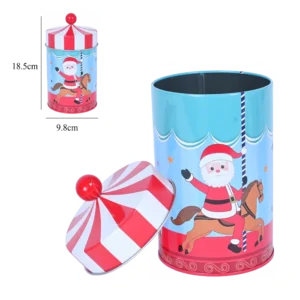 BOITE METAL DECOR MANEGE NOEL 18,4 x 9,8CM