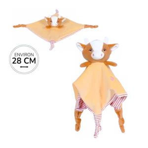 DOUDOU VACHE 28x28CM