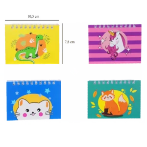 assortiment de 4 carnets avec une illustration d'animaux