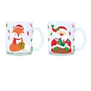 mug 11oz renard et Père Noël 2ass de la marque SANDY. Réf. VDQ300.