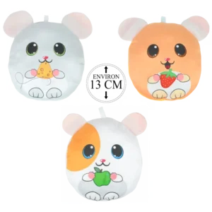 PELUCHE OVALE DECOR HAMSTER 3ASS 13CM