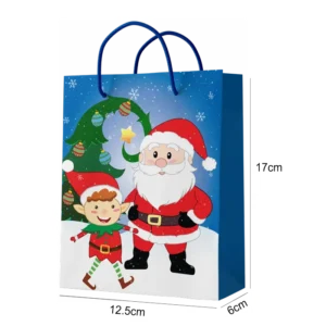 SAC PAPIER 17*12,5*6cm LUTIN ET PERE NOEL