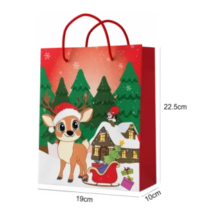 SAC PAPIER 22,5*19*10cm RENNE ET CHALET