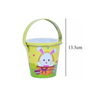 SEAU AVEC ANSE PAQUES LAPIN 9,7x9CM