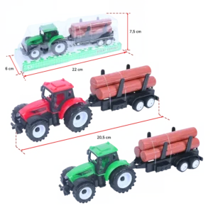 TRACTEUR AVEC REMORQUE 21CM 2ASS