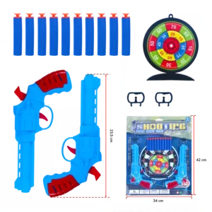 lot de 2 Pistolets à fléchettes et leur cible