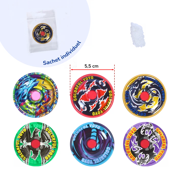 assortiment de yoyo en métal