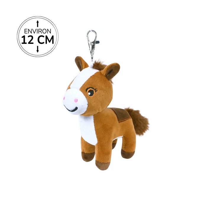 Peluche porte-clés cheval marron marque Bozami