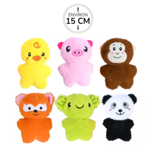 Assortiment de peluches animaux de 15cm