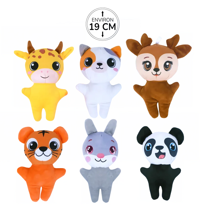 Assortiment peluches animaux coloré