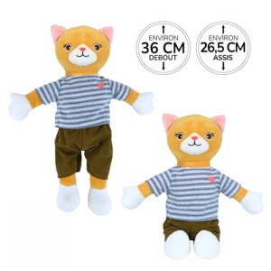 Peluche chat avec tshirt marque Crapouille