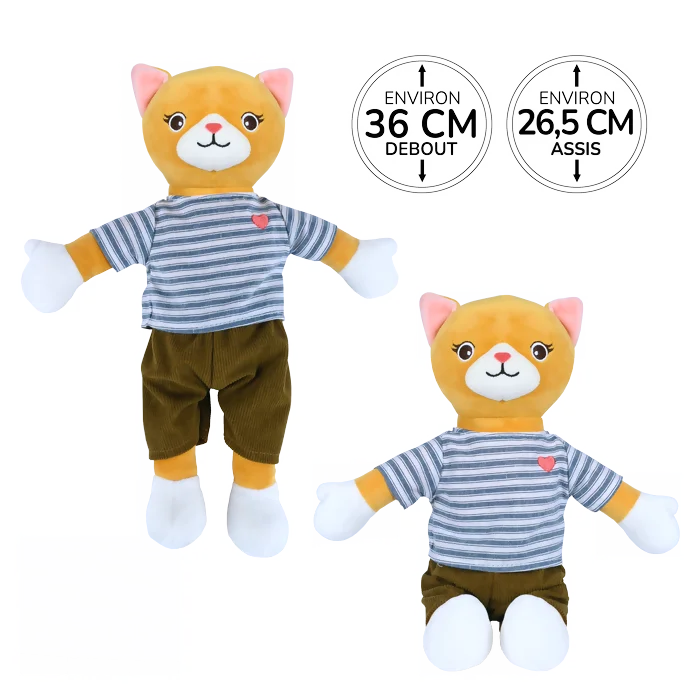 Peluche chat avec tshirt marque Crapouille