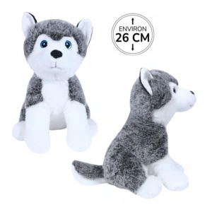 Peluche husky assis de 26cm
