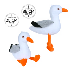 Peluche mouette de 33cm marque Bozami