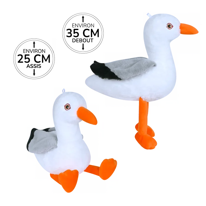 Peluche mouette de 33cm marque Bozami