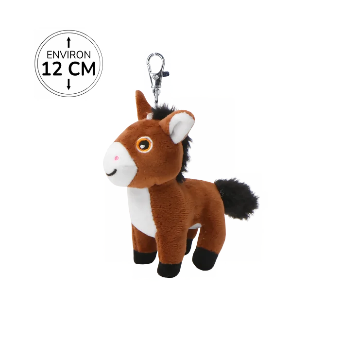 Peluche porte clés ane marron de 12cm marque bozami
