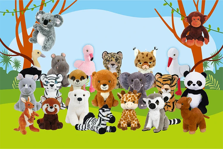 sélection de Peluches et articles pour parcs animaliers et parc de loisirs