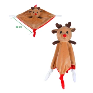 Doudou carré renne, 28cm