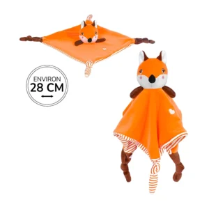 Doudou carré renard, 28cm