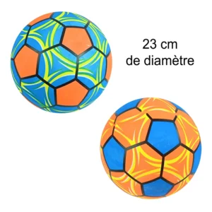 Jouet ballon de foot 2 assortis (orange, bleu et jaune), taille : 23cm de diamètre